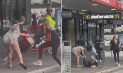 Breaking News: Shocking moment brawl erupts outside a McDonald's after two girls gang up on victim - as 'girl gangs' terrorise Maroubra...see more